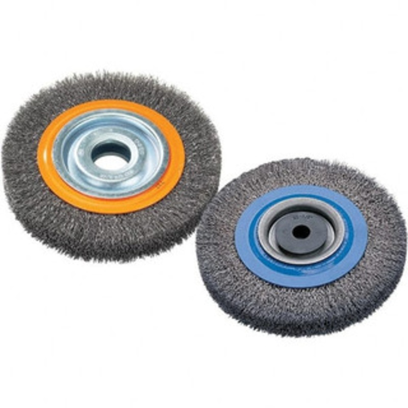 Walter Surface Technologies 10 OD, 1-1/4 Arbor Hole, Crimped Steel Wheel Brush 1 Face Width, 0.0118 Filament Diam, 3,600 RPM 13B100 – 57816167