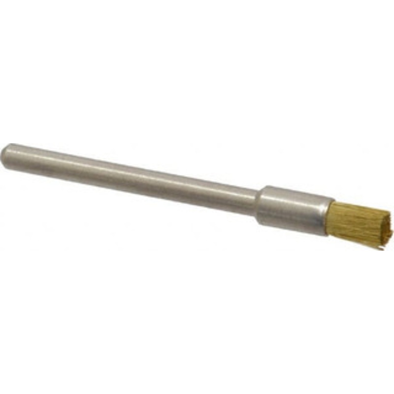 Weiler Abrasives 3/16 Diam Brass Crimped End Brush 1/4 Trim Length, 1/8 Shank Diam, 37,000 Max RPM 98448 – 75852335