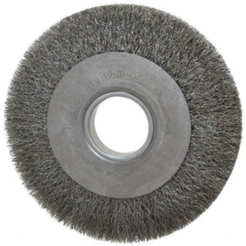 Weiler Abrasives 8 OD, 2 Arbor Hole, Crimped Steel Wheel Brush 1 Face Width, 1-3/8 Trim Length, 0.0104 Filament Diam, 4,500 RPM 93621 – 03596921