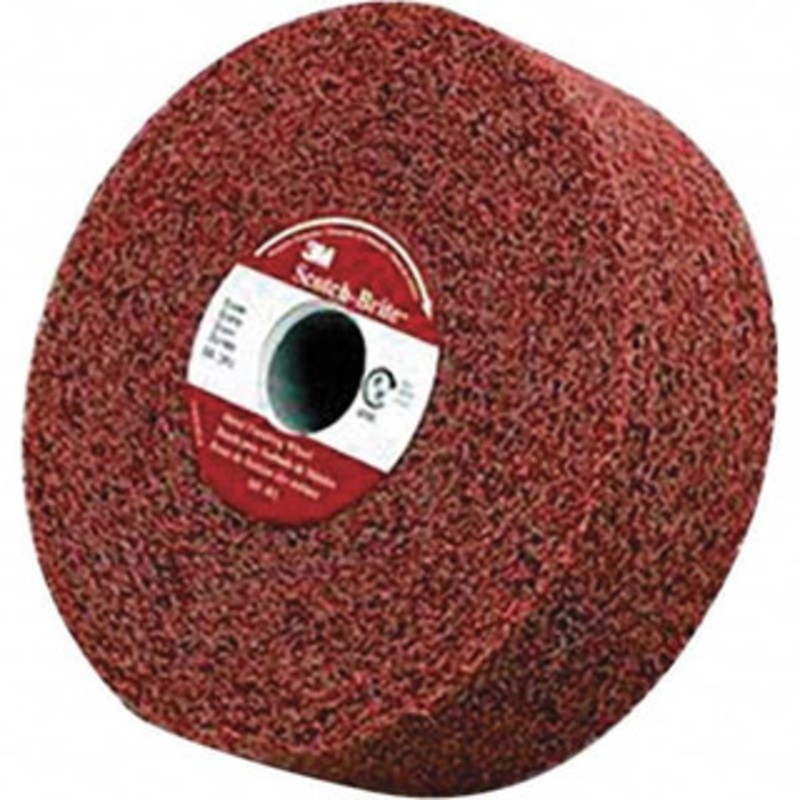 3M 6 Diam, 2 Face Width, 1 Center Hole, Coarse Grade, Aluminum Oxide Deburring Wheel Convolute, Medium Density 5 Grade, 6,000 RPM 7100111497 – 01261304