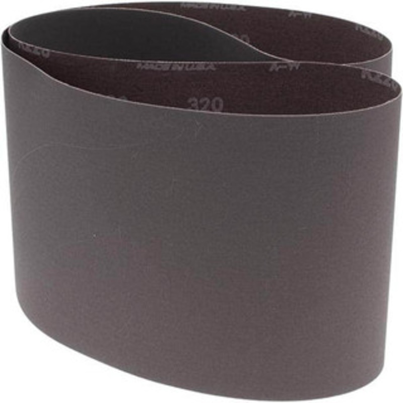 Norton 6 Wide x 48 OAL, 320 Grit, Aluminum Oxide Abrasive Belt Aluminum Oxide, Extra Fine, Coated, X Weighted Cloth Backing, Series R228 78072722543 – 05984323