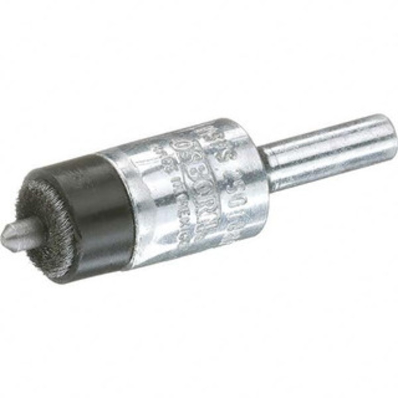 Osborn 1/2 Diam Steel Crimped End Brush 3/8 Trim Length, 1/8 Pilot Diam, 25,000 Max RPM 0003014800 – 53495776
