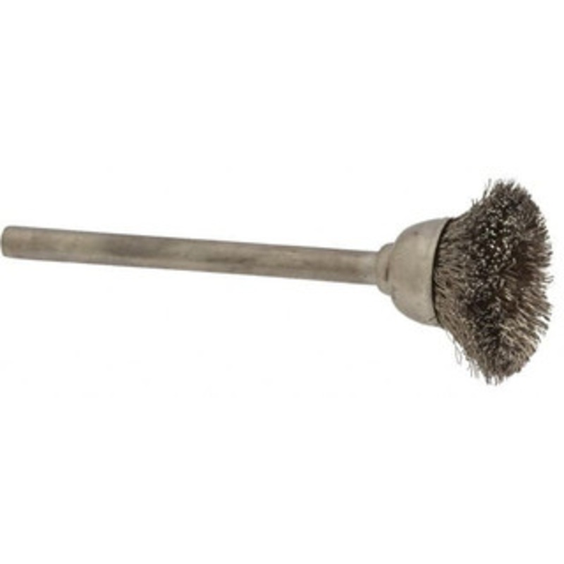 Osborn 9/16 Diam 1/8 Shank Stainless Steel Fill Cup Brush Straight Wire, 0.005 Wire Diam, 25,000 Max RPM 0007571000 – 00079715