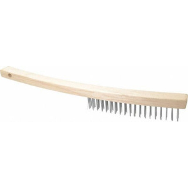 Value Collection 3 Rows x 19 Columns Bent Handle Scratch Brush 14 OAL, 1-1/8 Trim Length, Wood Curved Handle CBR0215 – 00358705