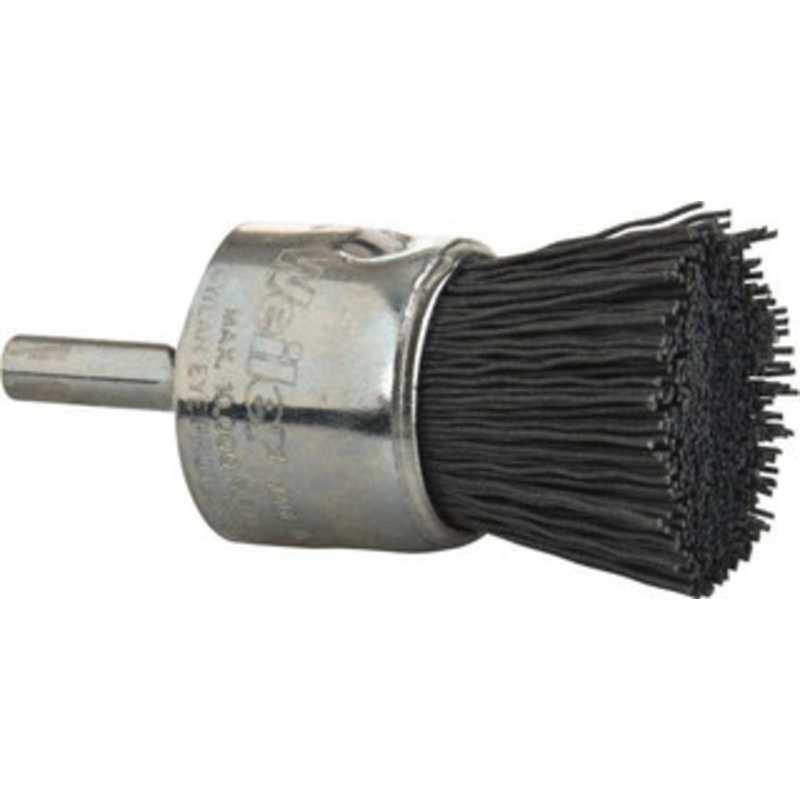 Weiler Abrasives 1 Diam Nylon Crimped End Brush 7/8 Trim Length, 1/4 Shank Diam, 10,000 Max RPM 10155 – 75846600