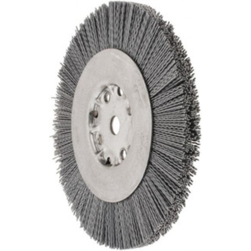 Weiler Abrasives 8 OD, 5/8 Arbor Hole, Crimped Nylon Wheel Brush 7/8 Face Width, 1-1/2 Trim Length, 0.04 Filament Diam, 4,500 RPM 20384 – 47029020