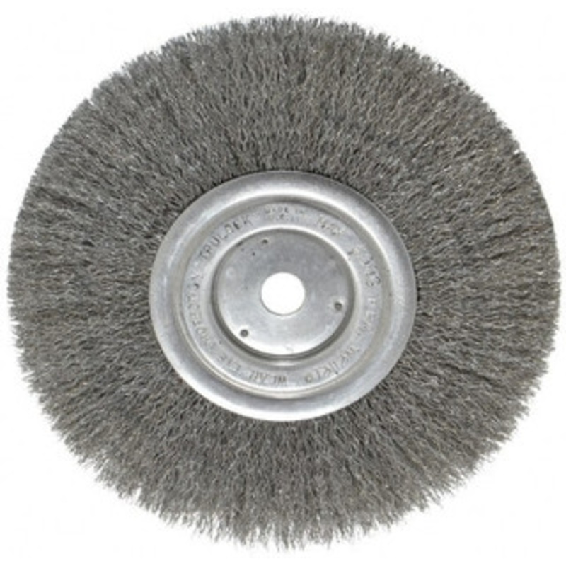 Weiler Abrasives 8 OD, 5/8 Arbor Hole, Crimped Steel Wheel Brush 3/4 Face Width, 2-1/16 Trim Length, 0.0104 Filament Diam, 6,000 RPM 93617 – 03596889