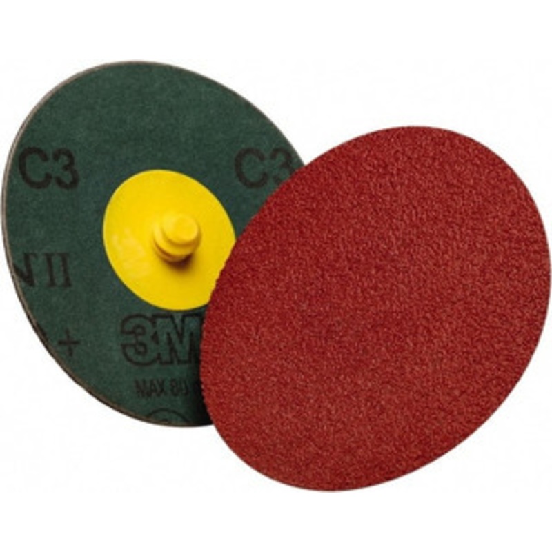 3M 2 80 Grit Ceramic Quick Change Disc Type R Attachment, Orange, Coated, Fiber Backing, 25,000 RPM, Roloc Compatible 7000118432 – 46847745