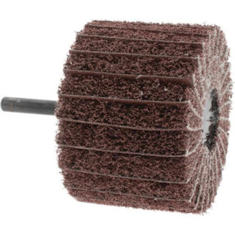 3M 3 Diam x 2 Face Width, Medium Aluminum Oxide Nonwoven & Coated Mounted Flap Wheel 1/4 Shank Mount, 80 Grit, Interleaf BD-898009 – 43594183