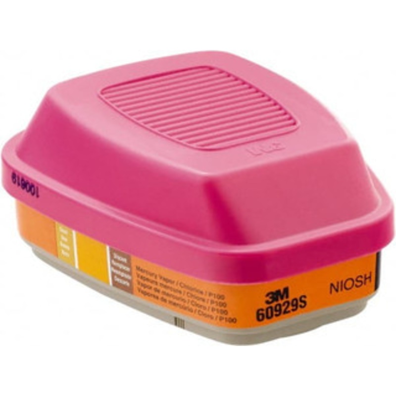 3M Pack of 2 Magenta and Orange P100 Cartridges and Filter Combination Series 6000, 7000, FF-400, Protects Against Mercury Vapor, Sulfur Dioxide 7000128249 – 53781209
