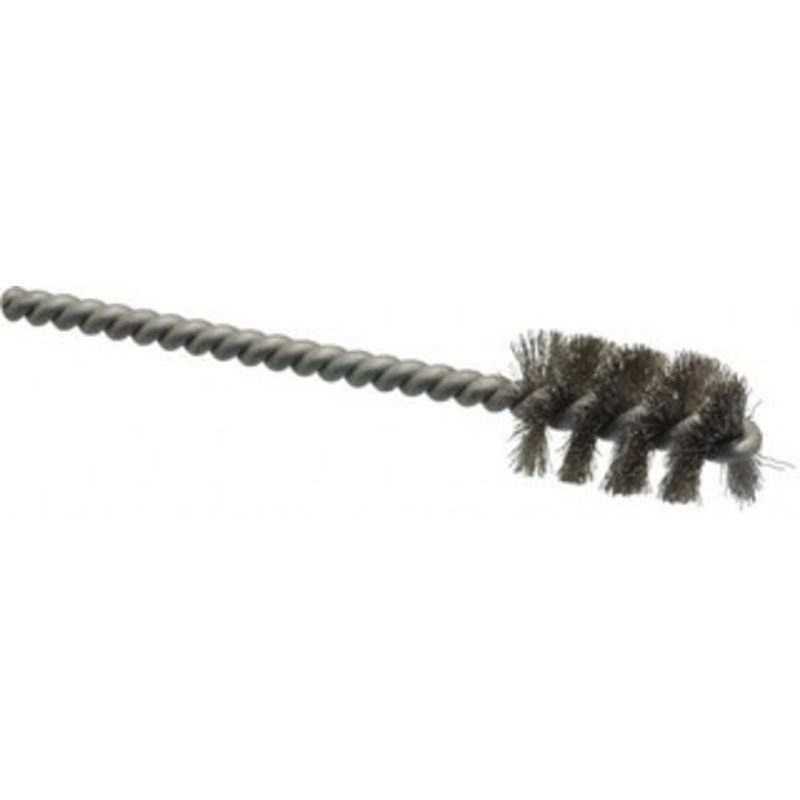Made in USA 5/8 Diam Helical Stainless Steel Tube Brush Single Spiral, 0.005 Filament Diam, 1 Brush Length, 3-1/2 OAL, 0.162 Diam Stainless Steel Shank 09-401025 – 03715315