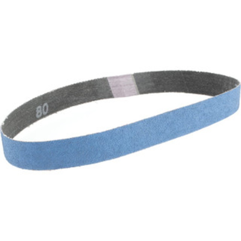Norton 3/4 Wide x 18 OAL, 80 Grit, Zirconia Alumina Abrasive Belt Zirconia Alumina, Medium, Coated, X Weighted Cloth Backing, Series R823 78072758953 – 86912433