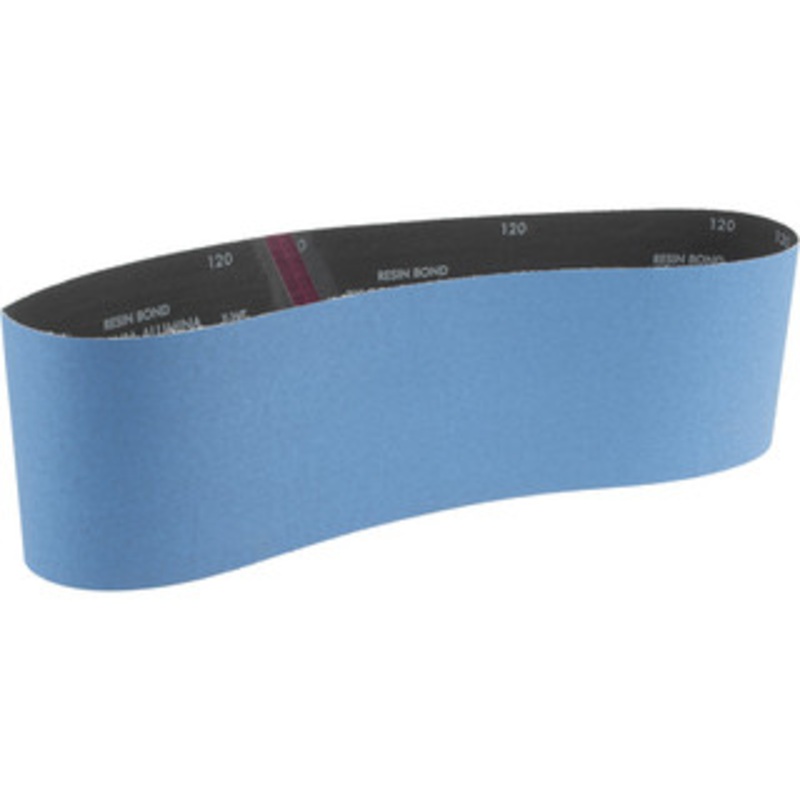 Norton 6 Wide x 48 OAL, 120 Grit, Zirconia Alumina Abrasive Belt Zirconia Alumina, Fine, Coated, X Weighted Cloth Backing, Series R823 78072728931 – 85129120