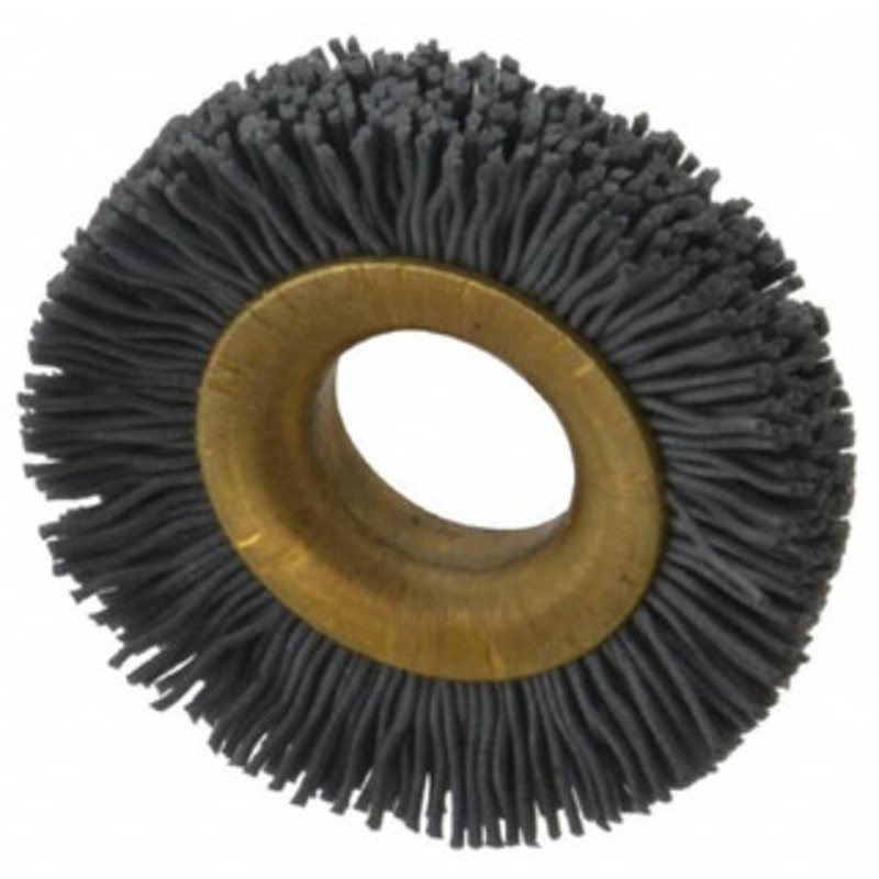 Osborn 1-1/2 OD, 1/2 Arbor Hole, Crimped Nylon Wheel Brush 1/4 Face Width, 1/4 Trim Length, 20,000 RPM 0001140200 – 06081715