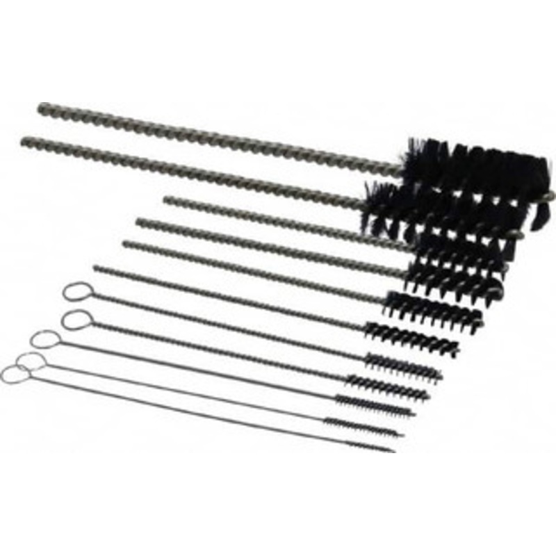 PRO-SOURCE 11 Piece Nylon Hand Tube Brush Set 3/4 to 1-1/2 Brush Length, 4 OAL, 0.034 Shank Diam, Includes Brush Diams 1/4, 5/16, 3/8, 1/2 & 3/4 08041 – 03716834