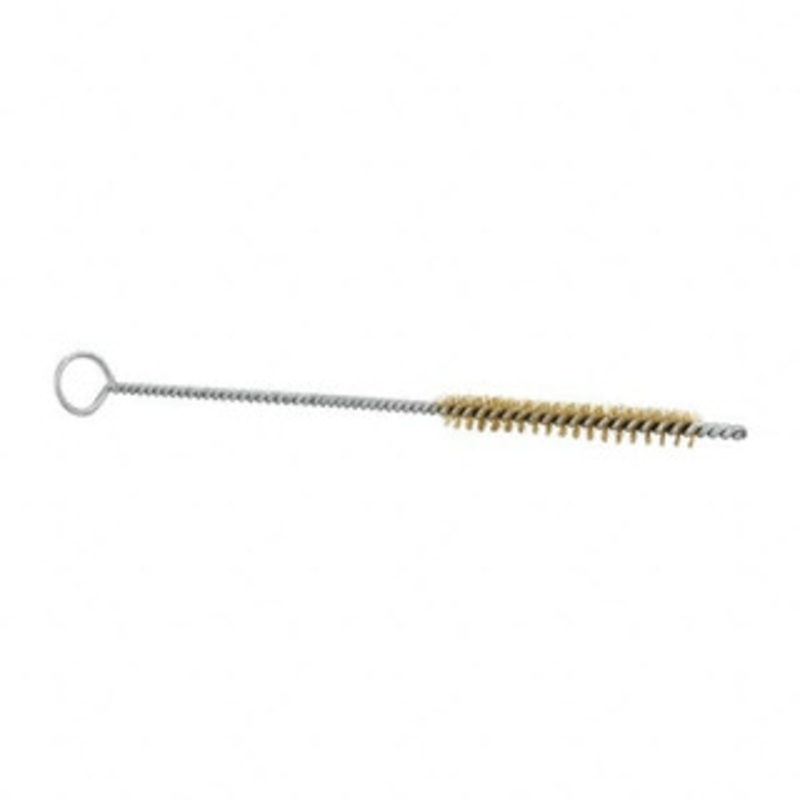 Schaefer Brush 3 Long x 3/8 Diam Brass Long Handle Wire Tube Brush Single Spiral, 27 OAL, 0.005 Wire Diam, 0.145 Shank Diam 14644 – 09395427