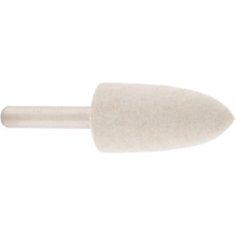 Value Collection 3/4 Diam 1/4 Shank Diam Hard Density Bullet Shaped Mounted Bob 1-1/2 Head Length, 2 Shank Length, Wool Felt 516163 – 91068338