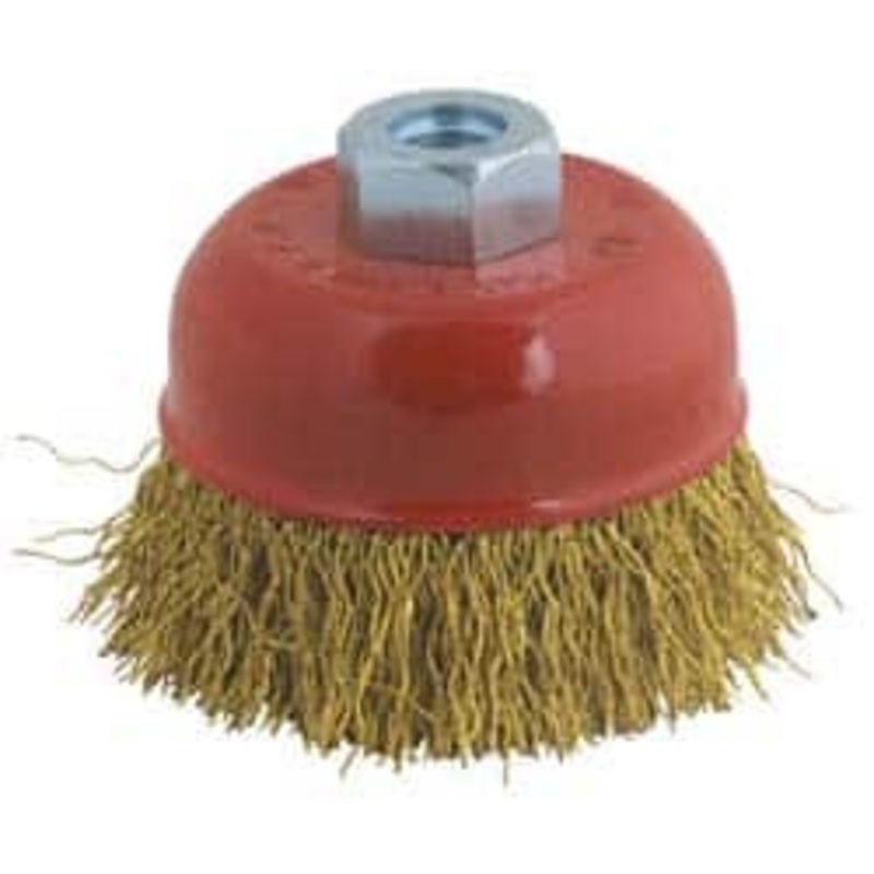 Value Collection 3 Diam 1/4 Shank Steel Fill Cup Brush Crimped Wire, 0.015 Wire Diam, 6,000 Max RPM S04186045 – 04186045