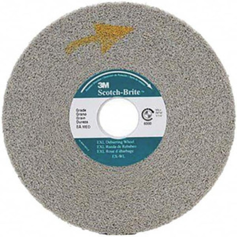 3M 6 Diam, 1/2 Face Width, 1 Center Hole, Medium Grade, Aluminum Oxide Deburring Wheel Convolute, Hard Density 8 Grade, 6,000 RPM 7000046060 – 01722008