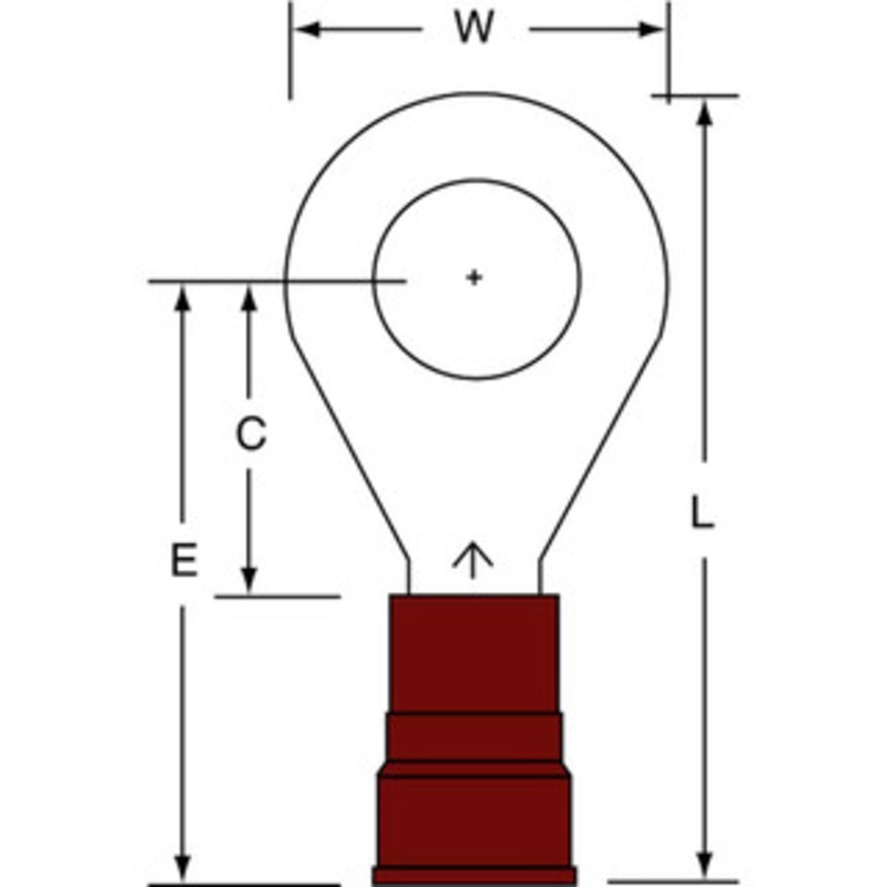 3M 8 AWG Partially Insulated Crimp Connection Circular Ring Terminal 1/2 Stud, Copper Contact 7010349246 – 88093950