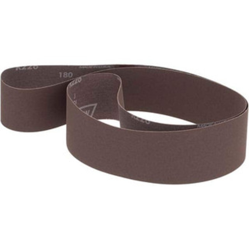 Norton 2-1/2 Wide x 60 OAL, 180 Grit, Aluminum Oxide Abrasive Belt Aluminum Oxide, Very Fine, Coated, X Weighted Cloth Backing, Series R228 78072721570 – 80032378