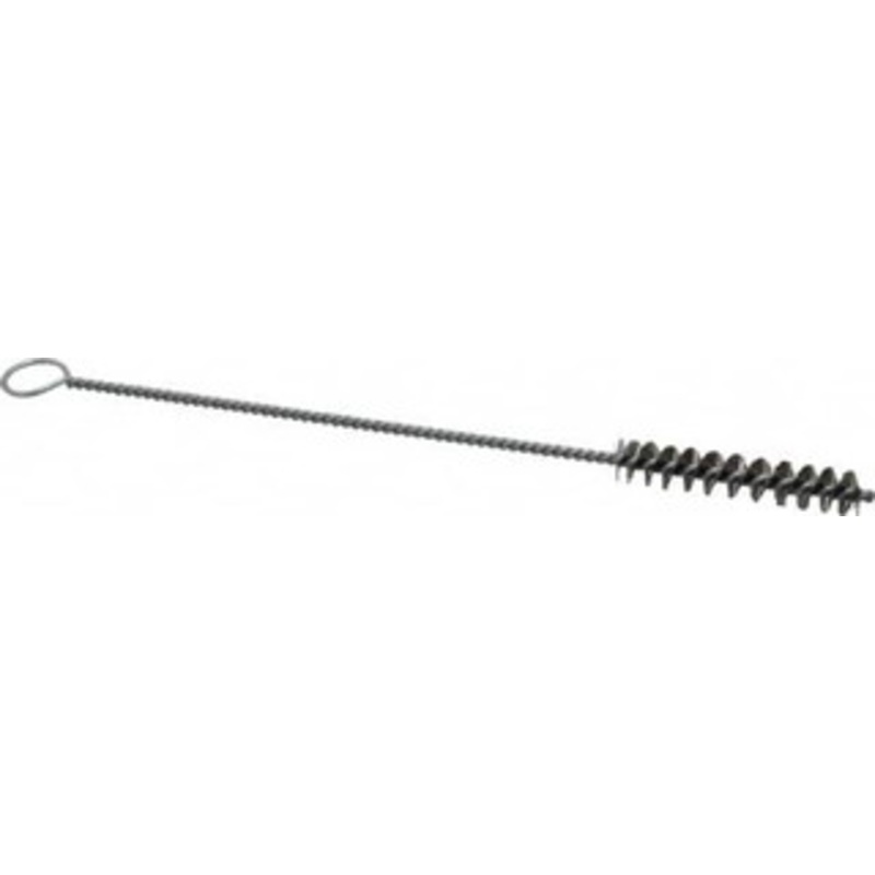 PRO-SOURCE 2 Long x 3/8 Diam Stainless Steel Twisted Wire Bristle Brush Single Spiral, 8 OAL, 0.006 Wire Diam, 0.11 Shank Diam 05041 – 03716024