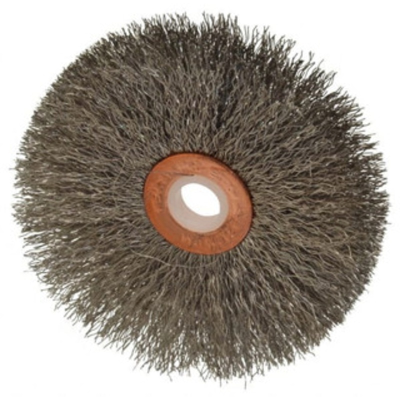 Weiler Abrasives 3 OD, 1/2 Arbor Hole, Crimped Stainless Steel Wheel Brush 5/8 Face Width, 1 Trim Length, 0.008 Filament Diam, 20,000 RPM 16943 – 75849661