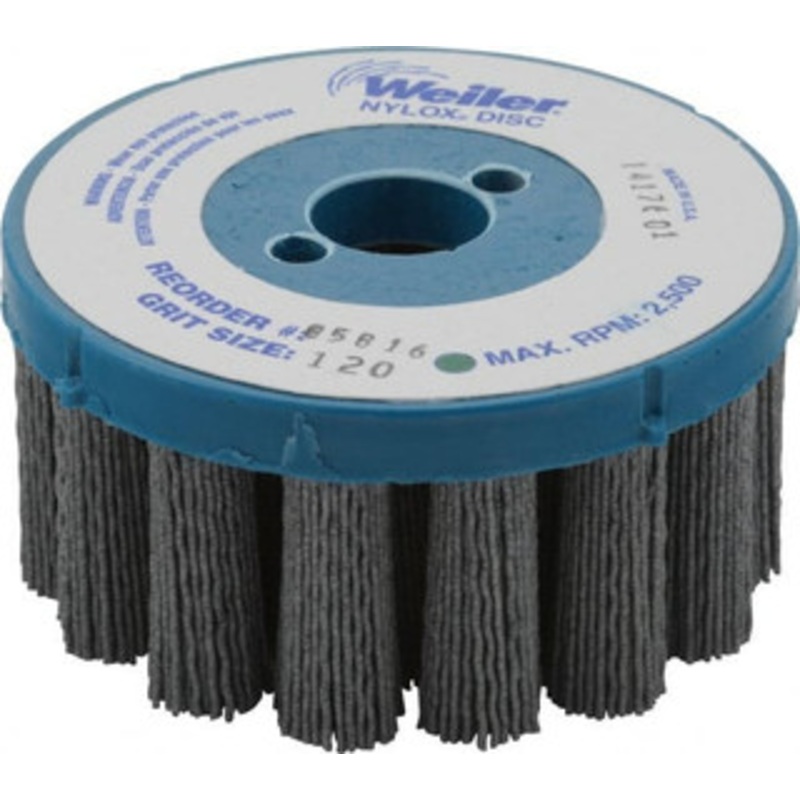Weiler Abrasives 4 120 Grit Silicon Carbide Crimped Disc Brush Fine Grade, Plain Hole Connector, 1-1/2 Trim Length, 7/8 Arbor Hole 85816 – 82073834