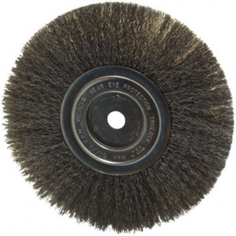 Weiler Abrasives 8 OD, 5/8 Arbor Hole, Crimped Steel Wheel Brush 3/4 Face Width, 2-1/16 Trim Length, 0.008 Filament Diam, 6,000 RPM 98536 – 75843458