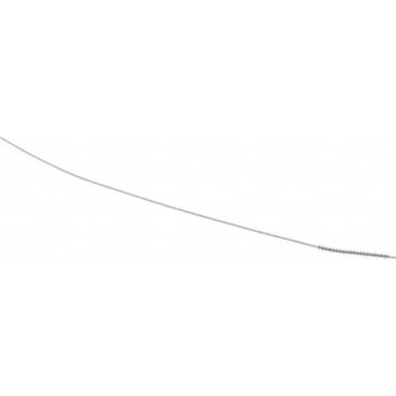 Made in USA 1mm Diam Helical Stainless Steel Tube Brush Single Spiral, 0.003 Filament Diam, 5/8 Brush Length, 4 OAL, 0.016 Diam Stainless Steel Shank 09-32003 – 03717394