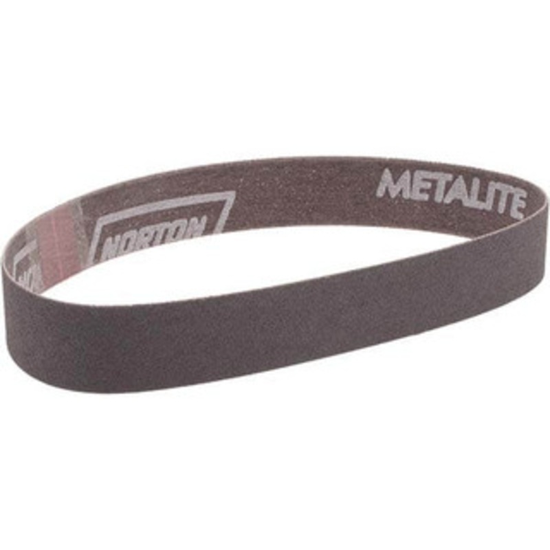 Norton 1 Wide x 18 OAL, 120 Grit, Aluminum Oxide Abrasive Belt Aluminum Oxide, Fine, Coated, Series R228 78072721051 – 82103672