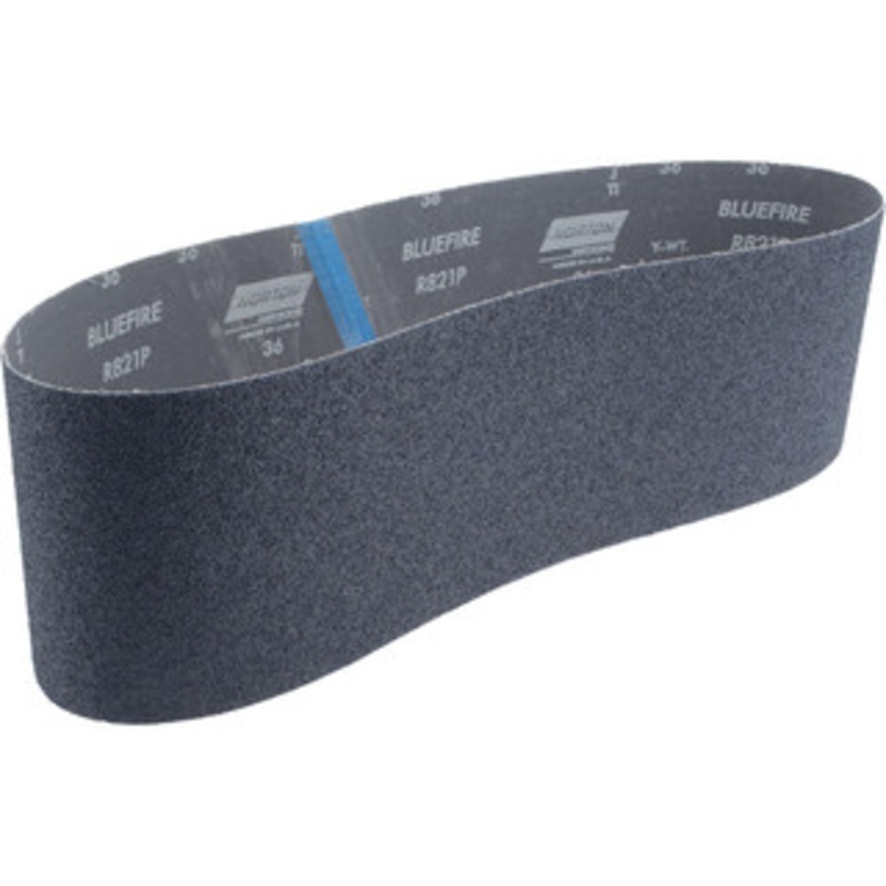 Norton 6 Wide x 48 OAL, 36 Grit, Zirconia Alumina Abrasive Belt Zirconia Alumina, Very Coarse, Coated, Y Weighted Cloth Backing, Dry, Series R821 78072727698 – 85129039