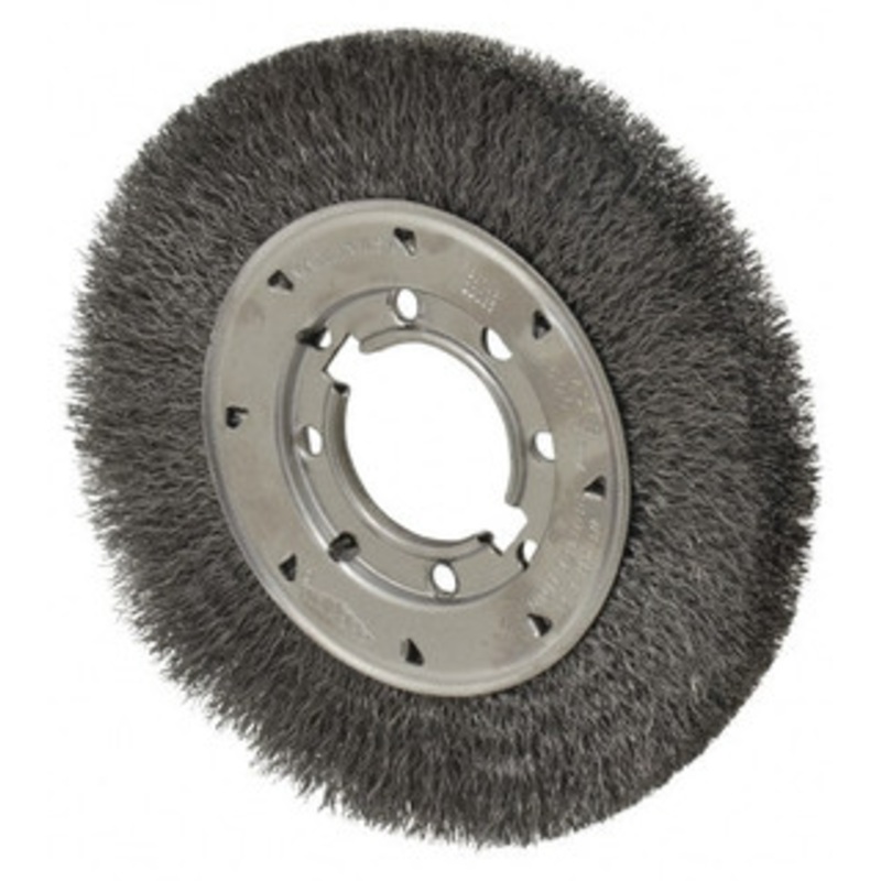 Osborn 8 OD, 2 Arbor Hole, Crimped Steel Wheel Brush 5/8 Face Width, 1-1/2 Trim Length, 0.0118 Filament Diam, 4,500 RPM 0002243500 – 06081251