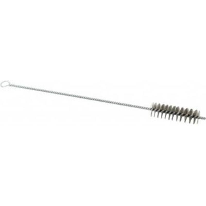 Schaefer Brush 3 Long x 1 Diam Stainless Steel Long Handle Wire Tube Brush Single Spiral, 15 OAL, 0.007 Wire Diam, 3/8 Shank Diam 14414 – 09395278