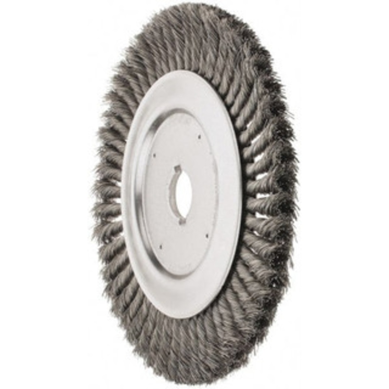 Weiler Abrasives 10 OD, 1-1/4 Arbor Hole, Knotted Steel Wheel Brush 3/4 Face Width, 1-3/4 Trim Length, 0.016 Filament Diam, 4,500 RPM 08189 – 75845354