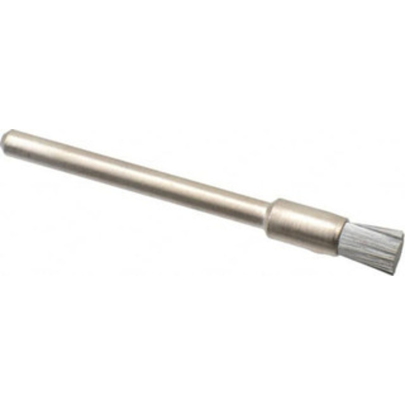 Weiler Abrasives 3/16 Diam Steel Crimped End Brush 1/4 Trim Length, 1/8 Shank Diam, 37,000 Max RPM 98442 – 75852343