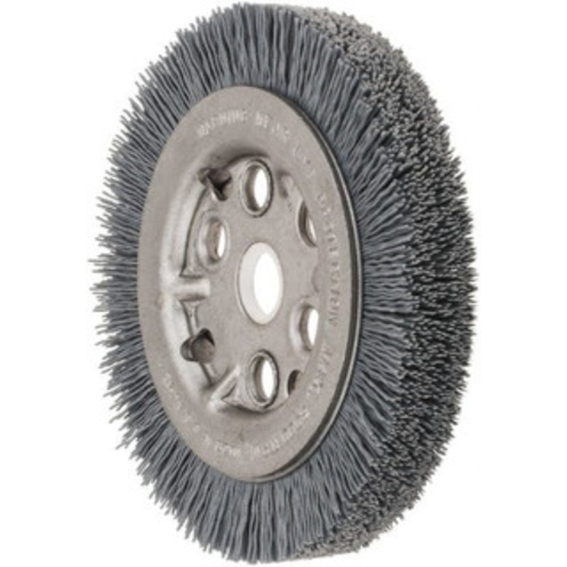Weiler Abrasives 4-1/4 OD, 5/8 Arbor Hole, Crimped Nylon Wheel Brush 3/4 Face Width, 5/8 Trim Length, 0.022 Filament Diam, 6,000 RPM 20324 – 47028956