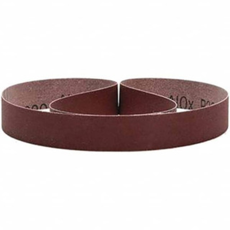 3M 1 Wide x 42 OAL, 320 Grit, Aluminum Oxide Abrasive Belt Aluminum Oxide, Extra Fine, Coated, X Weighted Cloth Backing, Series 241D 7010294511 – 01876044