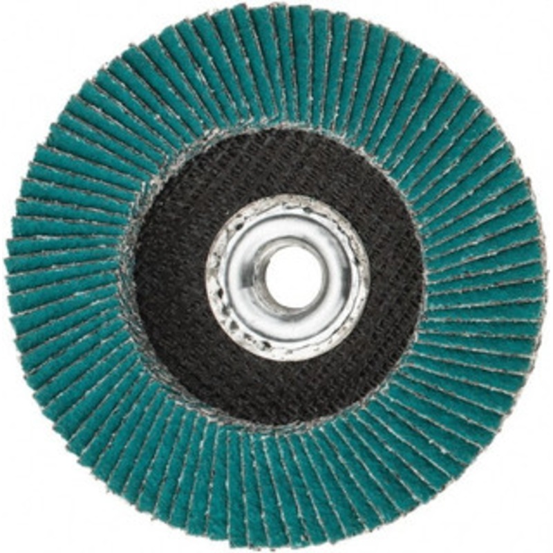3M 4-1/2 40 Grit 5/8-11 Center Hole Type 27 Zirconia Alumina Flap Disc Coarse Grade, Coated, Arbor Attachment, Cloth Backing, 13,300 RPM 7010363148 – 71369896