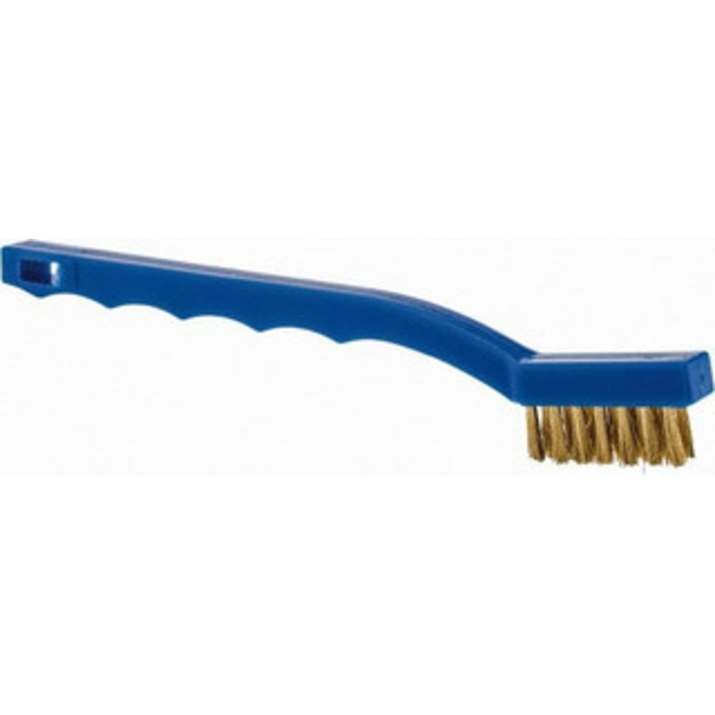DeWALT 7 Rows x 3 Columns Brass Scratch Brush 7-3/4 OAL, 5/8 Trim Length, Plastic Toothbrush Handle DW49707 – 42195107