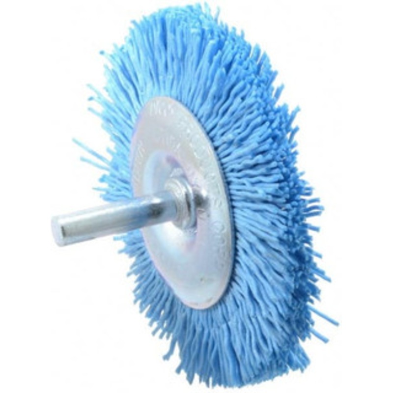 Dico 3 OD, 1/4 Shank Diam, Crimped Nylon Wheel Brush 3/8 Face Width 505-783 (BLUE) – 00549048