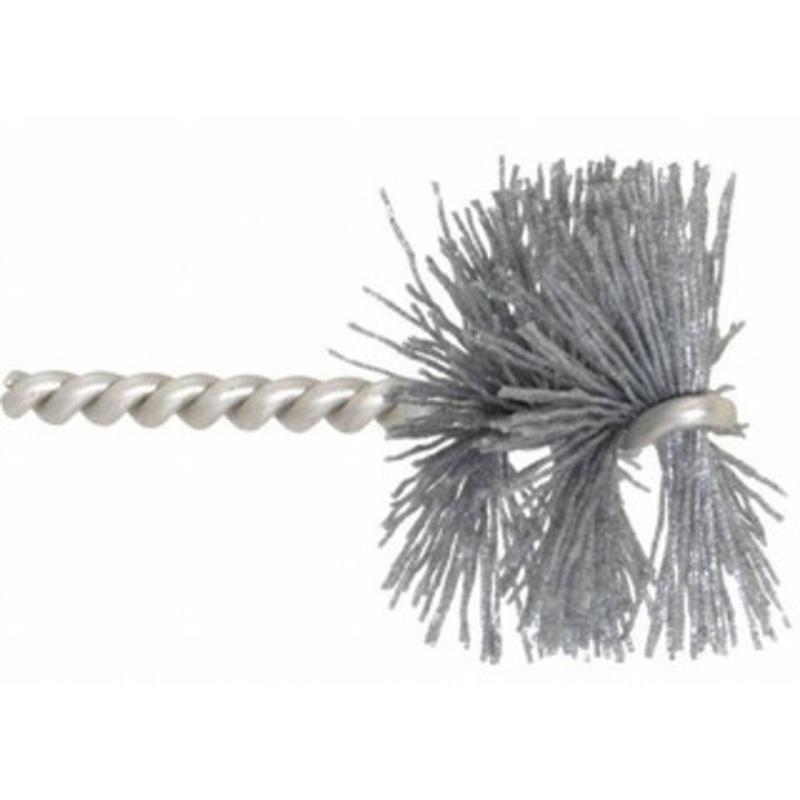 Made in USA 2 Diam Helical Nylon Tube Brush 0.022 Filament Diam, 1 Brush Length, 3-1/2 OAL, 1/4 Diam Stainless Steel Shank 3832229 – 63764997