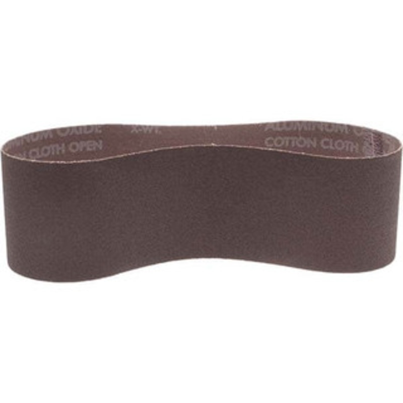 Norton 3 Wide x 24 OAL, 120 Grit, Aluminum Oxide Abrasive Belt Aluminum Oxide, Fine, Coated, X Weighted Cloth Backing, Series R228 78072727932 – 05816129