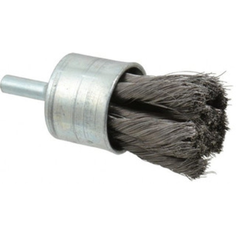 Osborn 1 Diam Steel Knotted End Brush 1-1/8 Trim Length, 1/4 Shank Diam, 20,000 Max RPM 0003073900 – 00126599