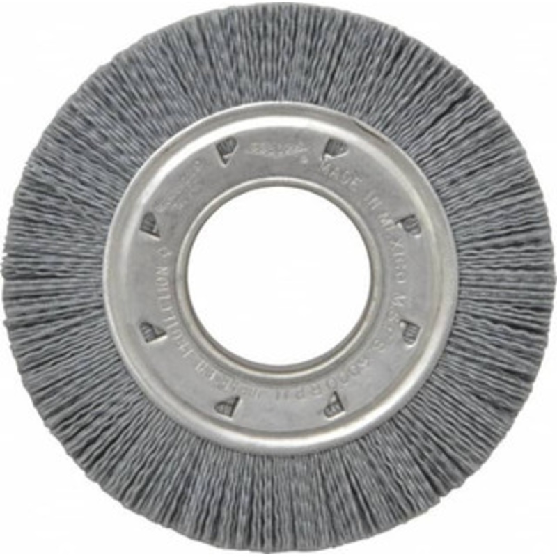 Osborn 6 OD, 2 Arbor Hole, Crimped Nylon Wheel Brush 7/8 Face Width, 1-1/16 Trim Length, 6,000 RPM 0002241000 – 06081004