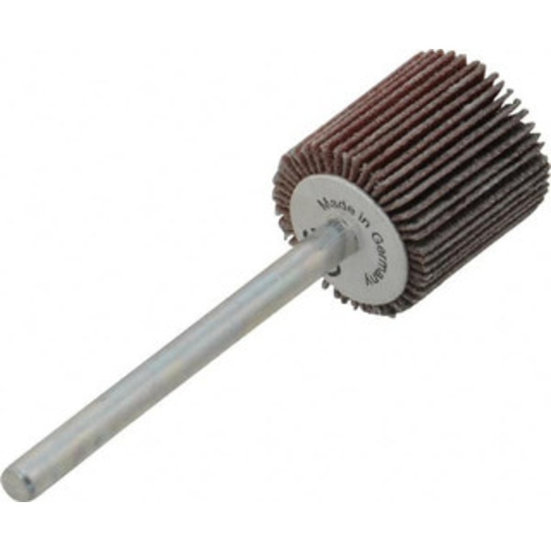 Value Collection 5/8 Diam x 5/8 Face Width, Extra Fine Aluminum Oxide Coated Mounted Flap Wheel 1/8 Shank Mount, 320 Grit, X Weighted Cloth Backing, 40,000 Max RPM 112031 – 05096201