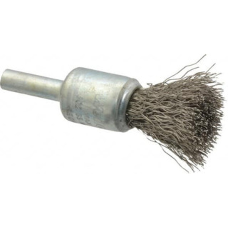 Weiler Abrasives 1/2 Diam Stainless Steel Crimped End Brush 7/8 Trim Length, 1/4 Shank Diam, 25,000 Max RPM 10014 – 75846170