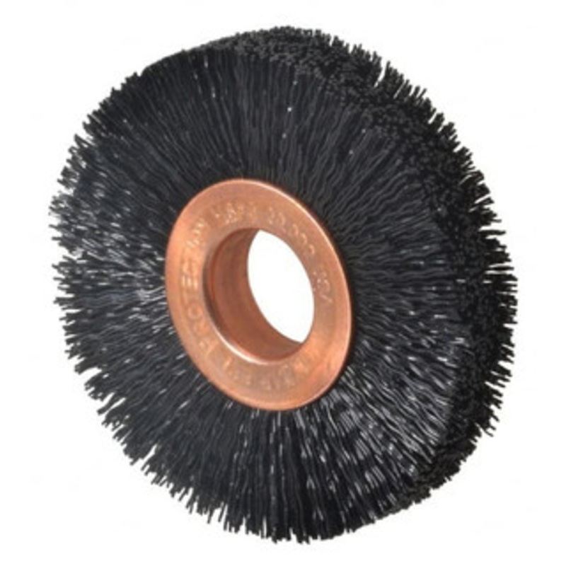 Weiler Abrasives 2 OD, 1/2 Arbor Hole, Crimped Nylon Wheel Brush 3/8 Face Width, 1/2 Trim Length, 0.014 Filament Diam, 20,000 RPM 97711 – 03598190