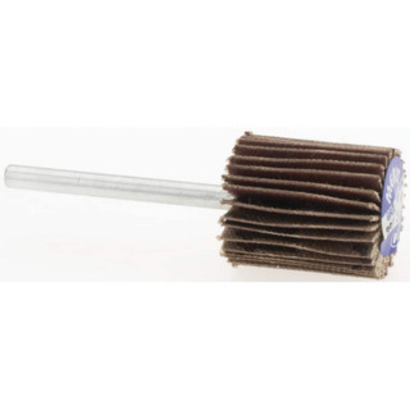 Merit Abrasives 5/8 Diam x 3/4 Face Width, Extra Fine Aluminum Oxide Coated Mounted Flap Wheel 1/8 Shank Mount, 320 Grit, Cloth Backing, 37,000 Max RPM 08834137545 – 84400779