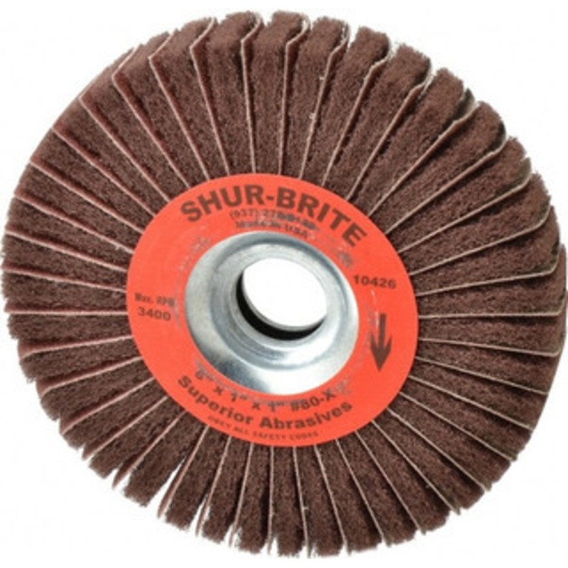 Superior Abrasives 6 x 1 80 Grit Aluminum Oxide Unmounted Flap Wheel Coated, Medium Grade, 1 Center Hole, 4,500 Max RPM 10426 – 01937903